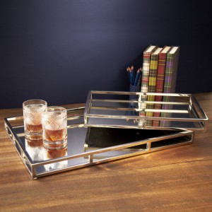 mirrored trays