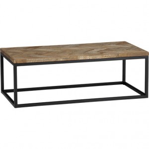 teak and iron coffee table